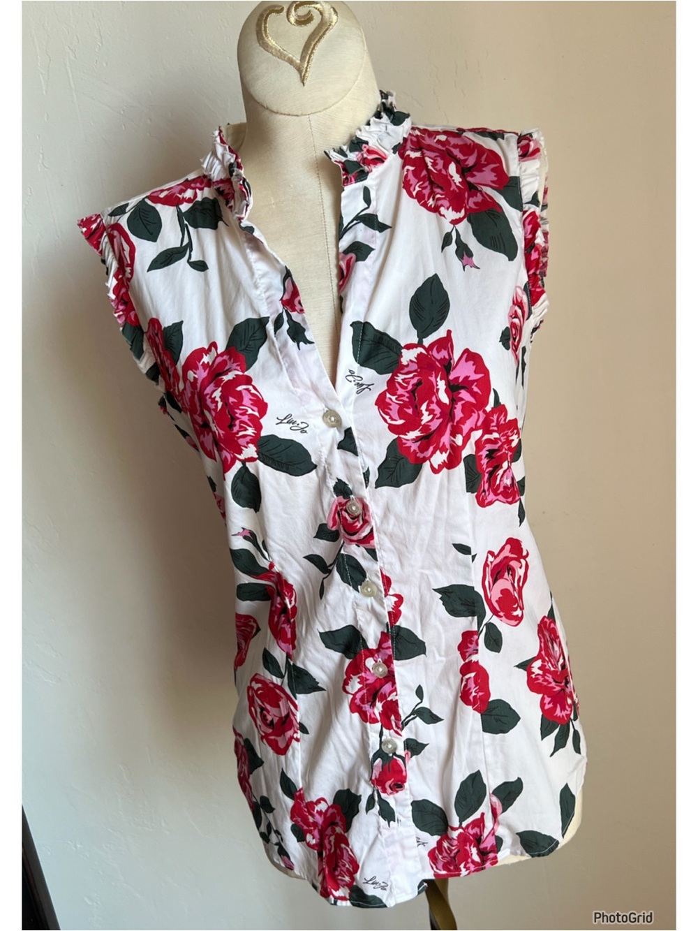 Liu • Jo White Floral Sleeveless Tank Top Size 40 / small